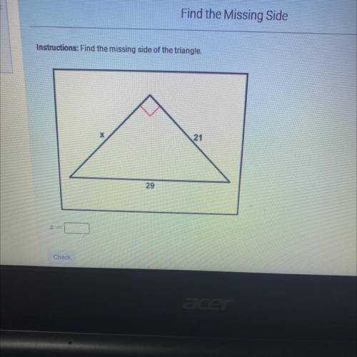 Find the missing side of triangle