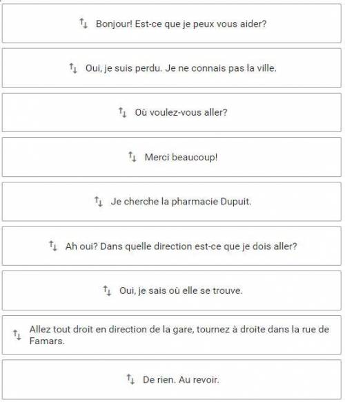 Put the following sentences in the correct order to form a logical dialogue.