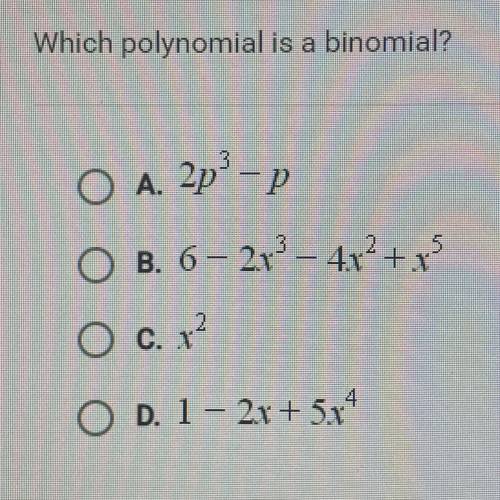 Which polynomial is a binomial?