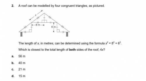 Which is the total length of both sides of the roof 4x