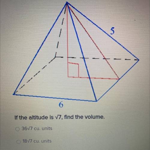 If the altitude is 7 squared find the volume