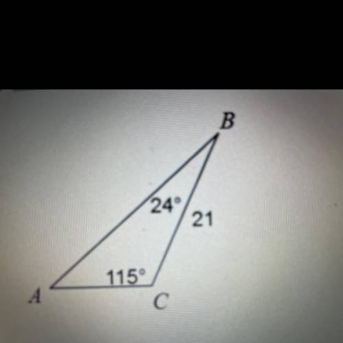 Solve the triangle. Round your answers to the nearest tenth.

HELP PLEASE 
A. m
B.m
C.m
D.m