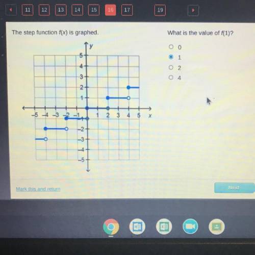 Helppp urgent What is the value of f(1)?...
