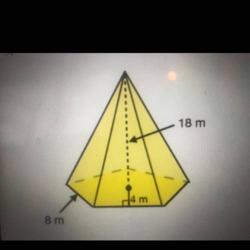 What is the volume of the regular pyramid?
576m
96 m
480 m
240 m