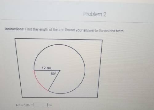 Find the length of the arc. Round your answer to the nearest tenth​
