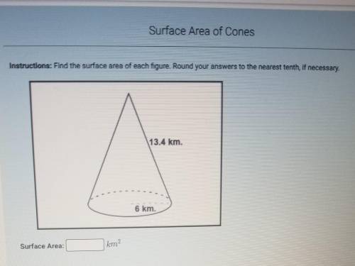 Find the surface area of each figure. Round it to the nearest tenth if necessary.​
