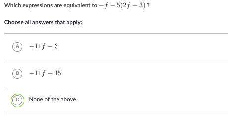 Which expressions are equivalent to -f-5(2f-3)