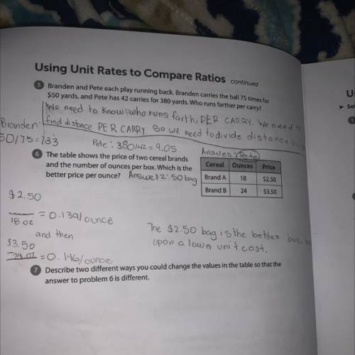 Describe two different ways you could change the values in the table so that's the answer to the pr