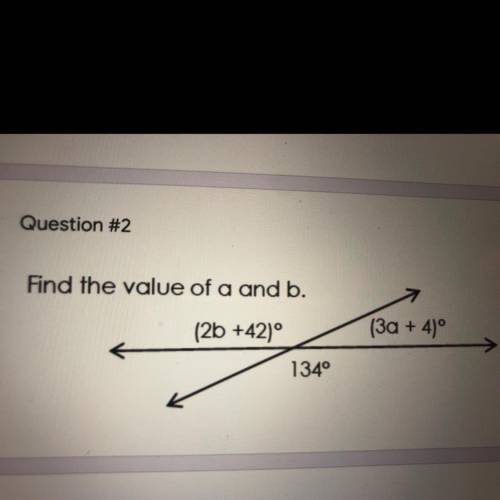 Please find the value of a and b. Explain how you found the answer.