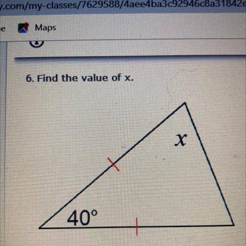 Find the value of X. 40,x