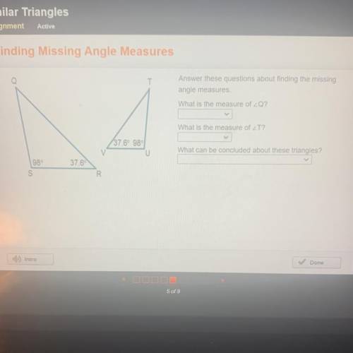 Answer these questions about finding the missing

angle measures.
What is the measure of
What is t