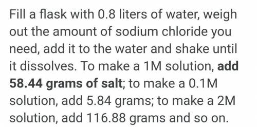 How to prepared sodium chloride solution in the laboratory.​