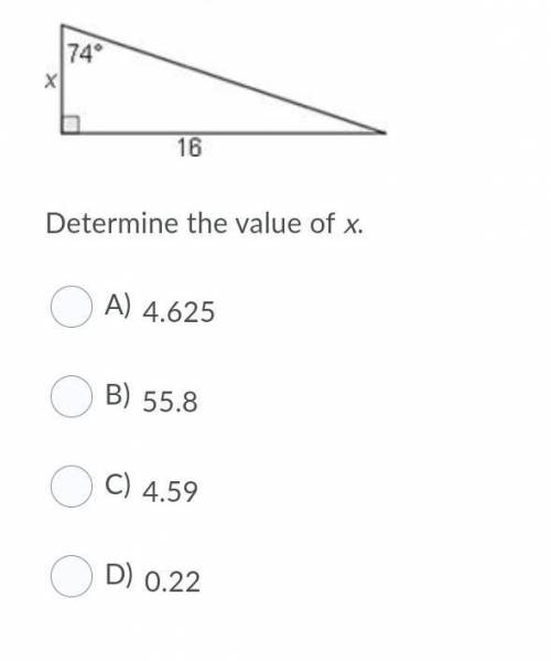 Determine the value of x.​