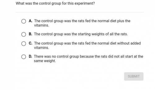 What was the control group for this experiment?