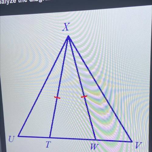 AXUV is an isosceles triangle with base uv. Determine whether AXTU AXWV by the HL theorem. Explain