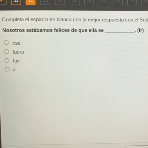 Completa el espacio en blanco con la mejor respuesta con el Subjuntivo Imperfecto (Imperfect Subjun