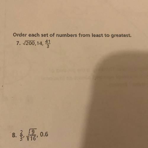 Order each set of numbers from least to greatest.
PLZ HELP ASAP