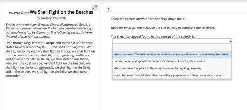 Stuck on this problem

Select the correct answer from the drop-down menu.
Read the excerpt. Then c