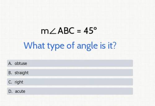 What type of angle is it
