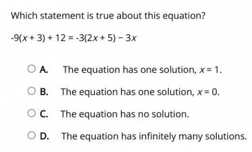 Which statement is true about this equation?