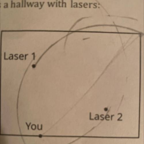 Imagine that you must cross the hallway staying an equal distance from each laser. Il you get close