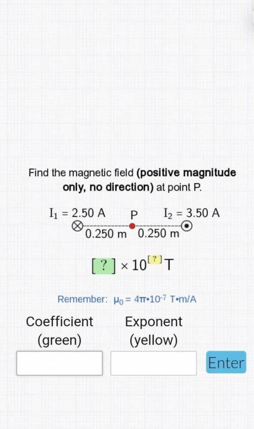 Find the magnetic field (positive magnitude only, no direction) at point P.​