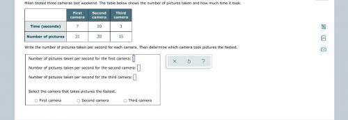 PLEASE HELP, I ONLY NEED HELP WITH THE FIRST,SECOND,AND THIRD CAMERA. THAT FOR SOME REASON IS HARD.