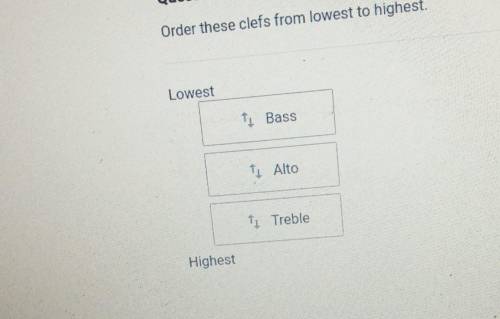 Order these clefs from lowest to highest​