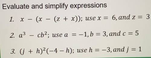 Evaluate and simplify expressions
Pls put the solution as well
