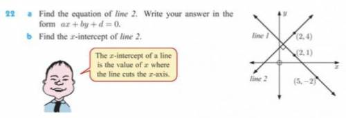 How can i get a equation of line 2 as ax+by+d=0?