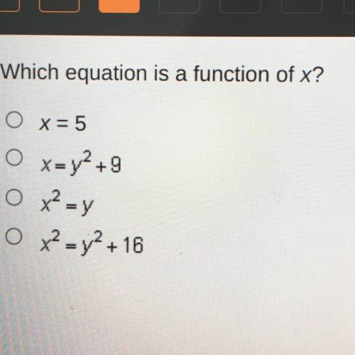 Which equation is a function of x?