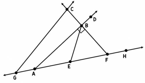 If m∠EBA = x + 7 and m∠EBF = 3x - 1, find x.