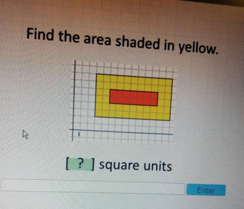 Find the area shaded in yellow. ​