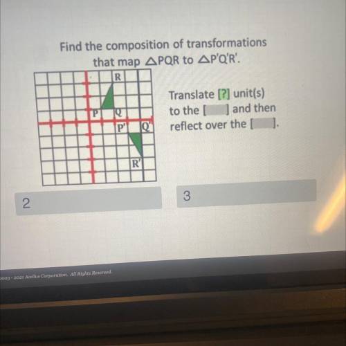 CONGRUENCE TRANSFORMATIONS

Find the composition of transformations
that map APQR to APQ'R'.
Trans