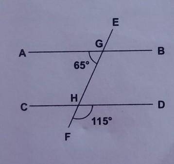 Examine whether each of the following pair of lines AB and CD are parallel or not​
