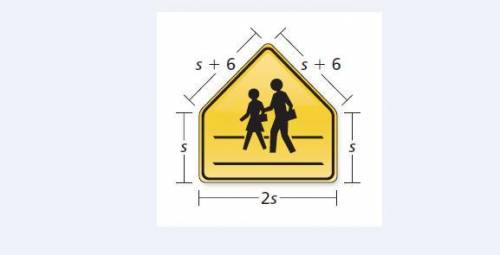 The perimeter of the school crossing sign is 102 inches. What is the length of each side?

Equatio