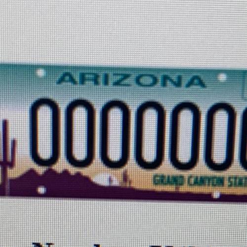 3) Arizona uses four letters followed by four number digits for license plates. Using all letters i