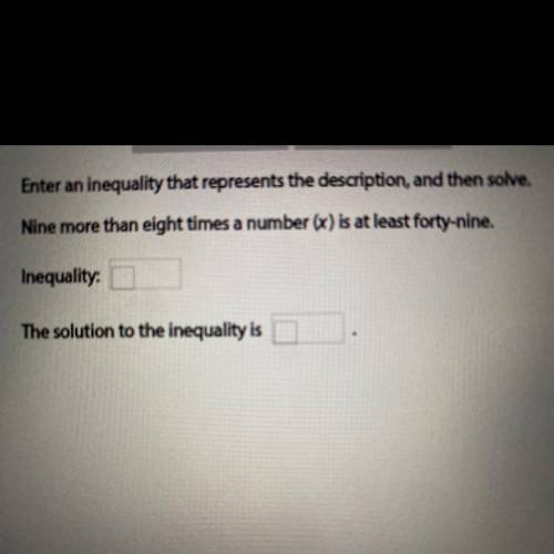 Algebra 1. How to find the inequality and solution to the inequality.