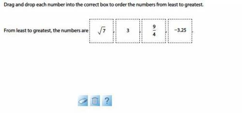 Drag and drop each number into the correct box to order the numbers from least to greatest.