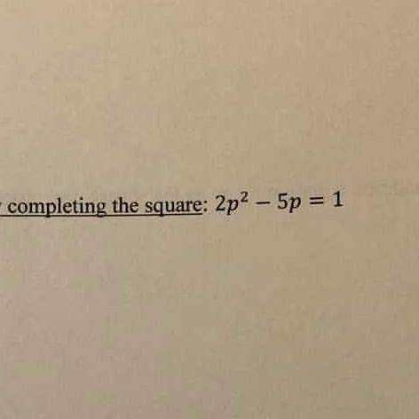 Solve the quadratic equation by completing the square