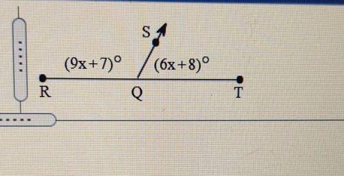 <RQT is a straight angle. What are m<RQS and m<TQS​