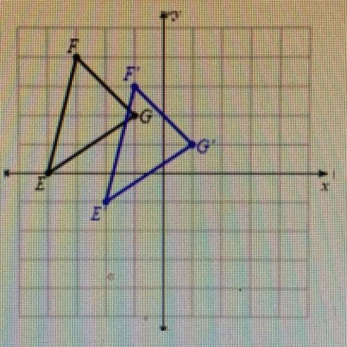 Write a rule in coordinate form for the translation from Triangle EFG to Triangle

E'F'G'.
(x,y)--