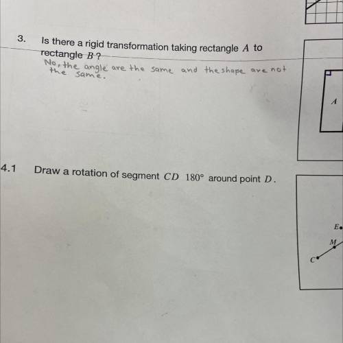 Draw a rotation of segment CD 180° around point D?