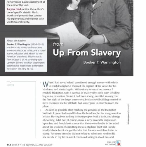 Summarize the excerpt from Up from Slavery in three to five sentences.