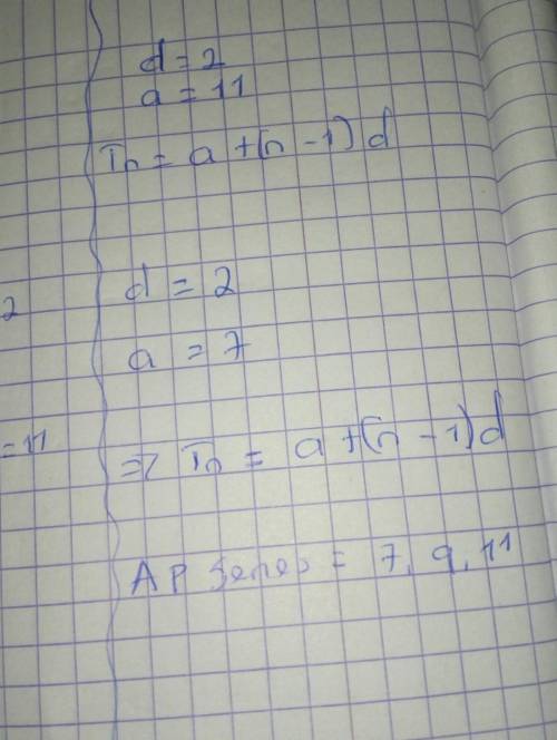 Th Write an explicit formula for an, the n term of the sequence 11, 9,7