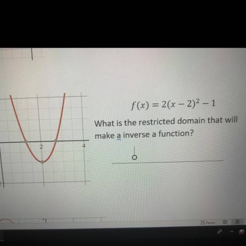 What is the restricted domain that will make a inverse a function