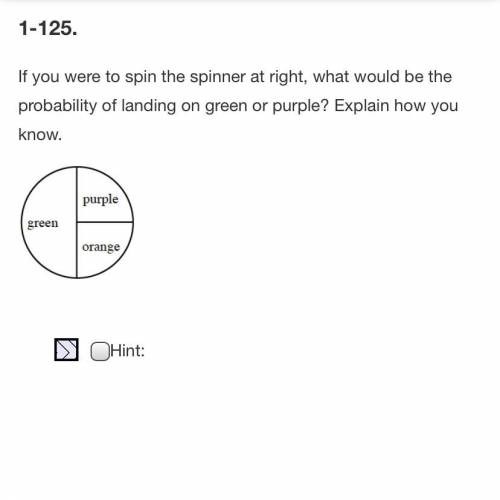 What's the probability of landing on green or purple?
