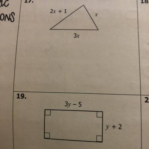 give the perimeter of each figure as a simplified express. need help asappppp please and thank you