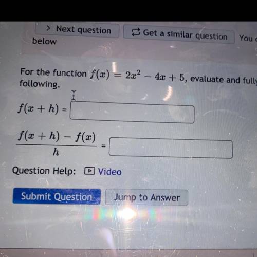You have to plug in (x+h) for x but im stuck
