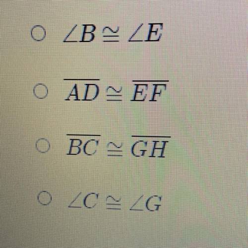Given paralleogram ABCD parallelogram EFGH which congruency statement is true?